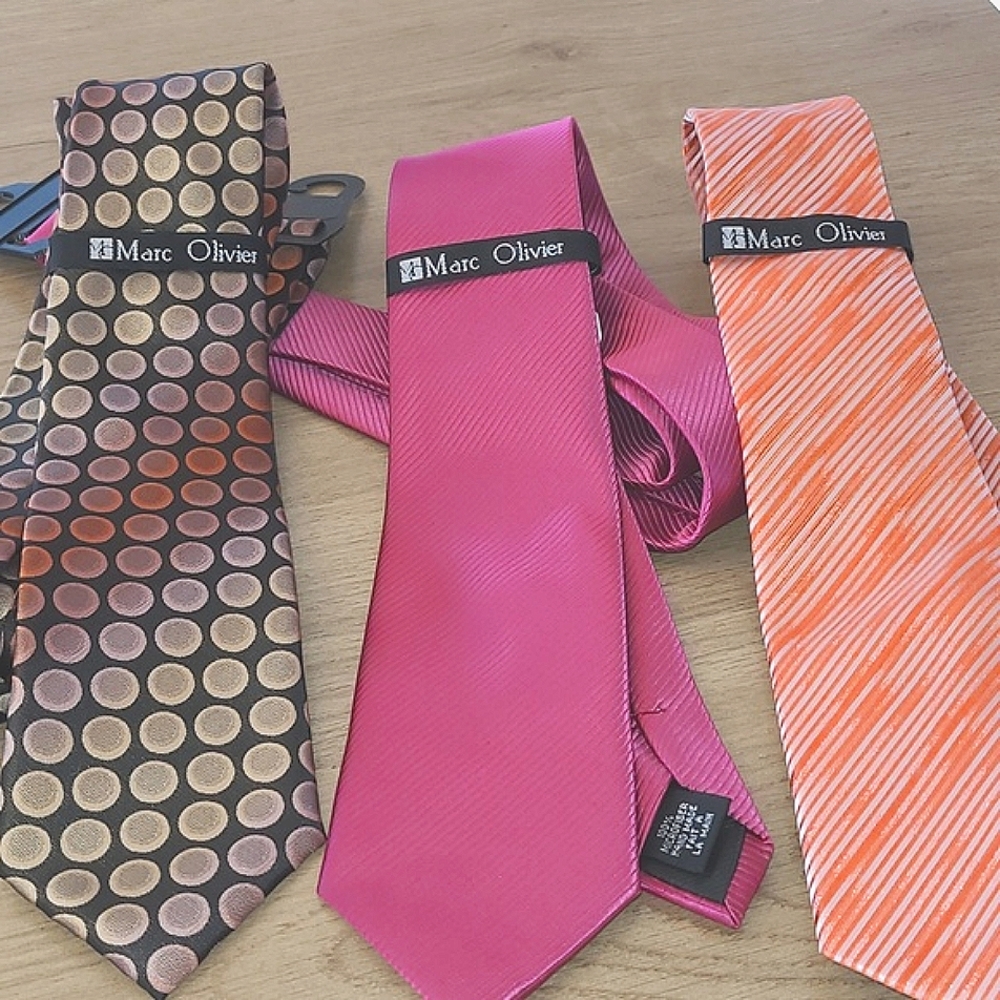 Bundel of 3 ties hand made by marc olivier new no tag